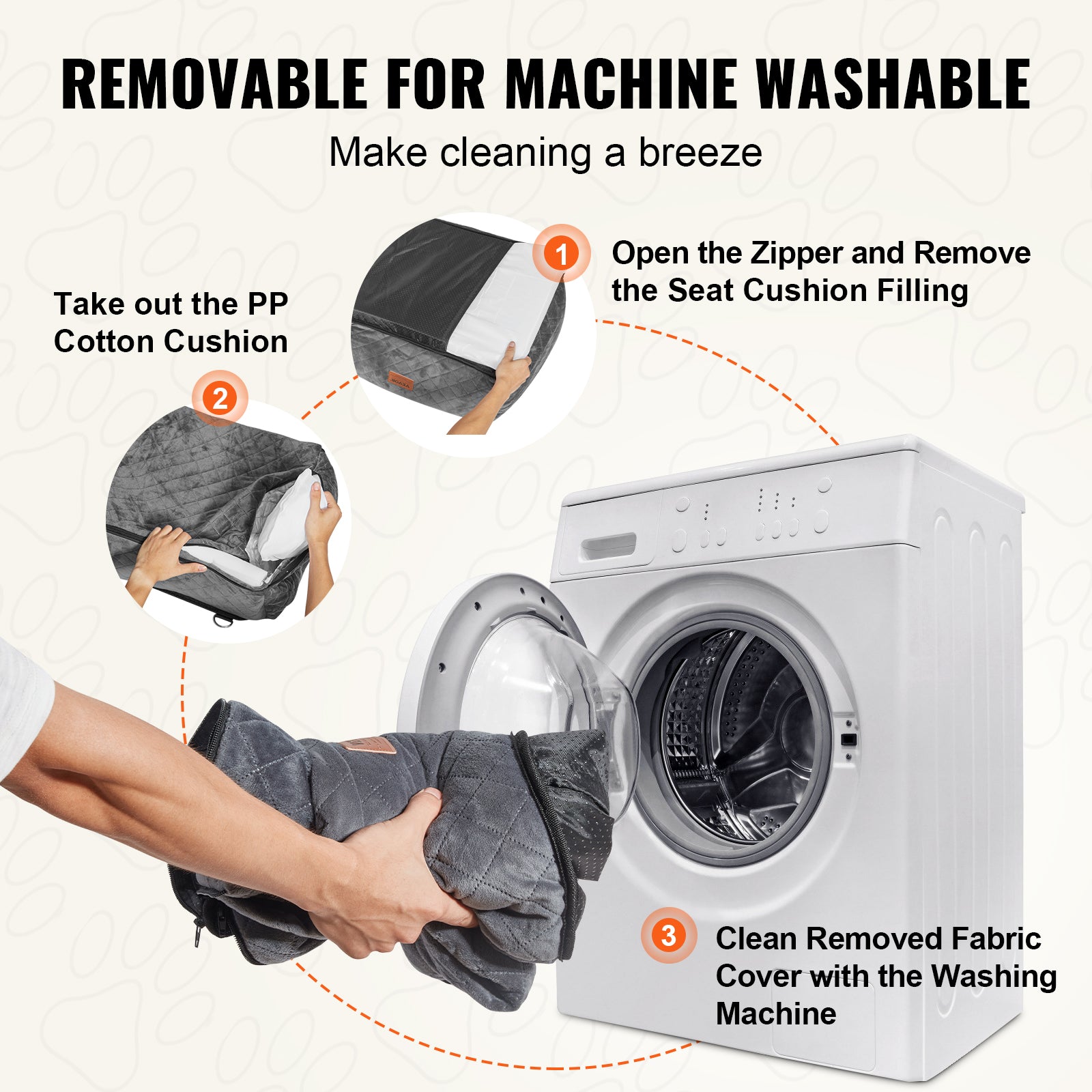 Dog Car Seat, Dog Booster Seat for Car with a Storage Pocket, Clip-On Safety Leash, Sponge and PP Cotton Filling, Dog Car Bed for Small & Medium Dog up to 40Lbs, Gray