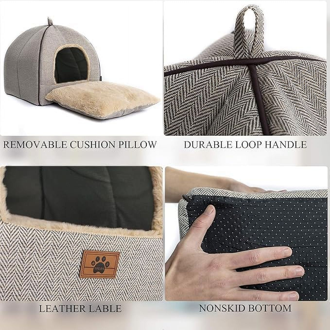 Cat Cave Tent Bed with Washable Cushion