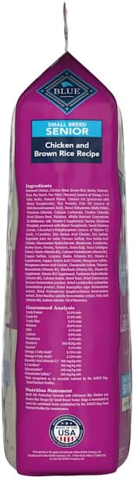 Life Protection Formula Small Breed Senior Dry Dog Food, Supports Joint Health and Immunity, Made with Natural Ingredients, Chicken & Brown Rice Recipe, 15-Lb. Bag
