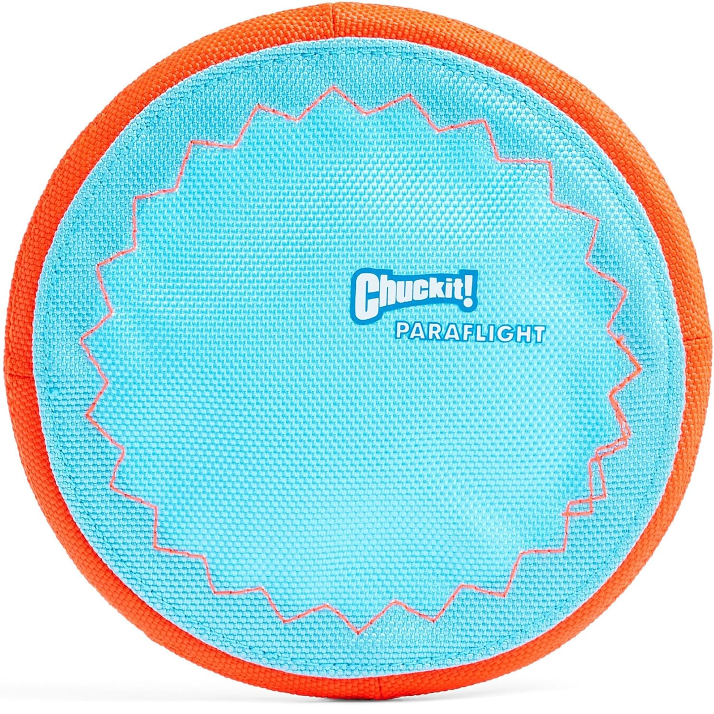 Chuckit! Paraflight Flying Disc Dog Toy - Water Floating Flyer - Durable Nylon Construction with Soft Rubber Edges