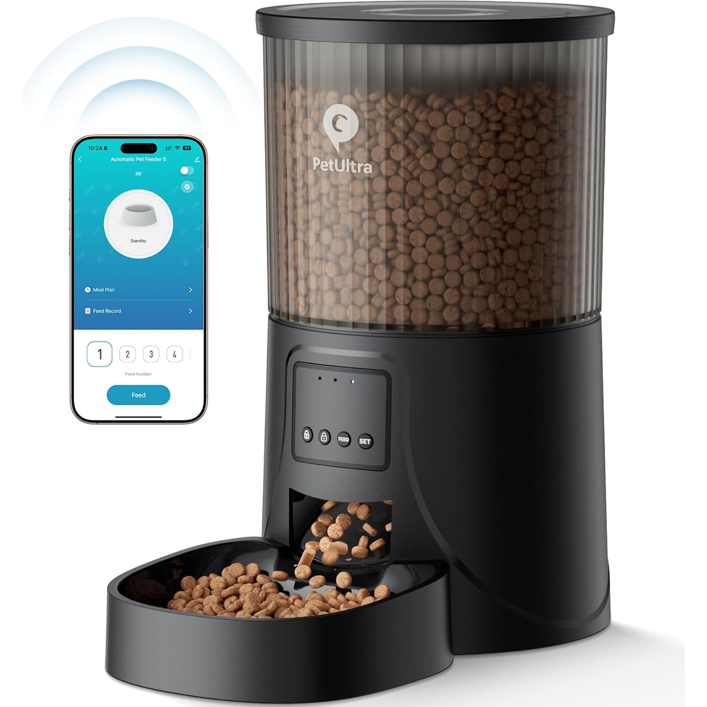 Automatic Cat Feeder with Camera: 5G Wifi Auto Pet Feeder Precise Timed Feeding with HD Video & 2-Way Audio, Food Dispenser with Desiccant Bag to Keep Kibble Fresh, Easy Setup for Indoor Cats
