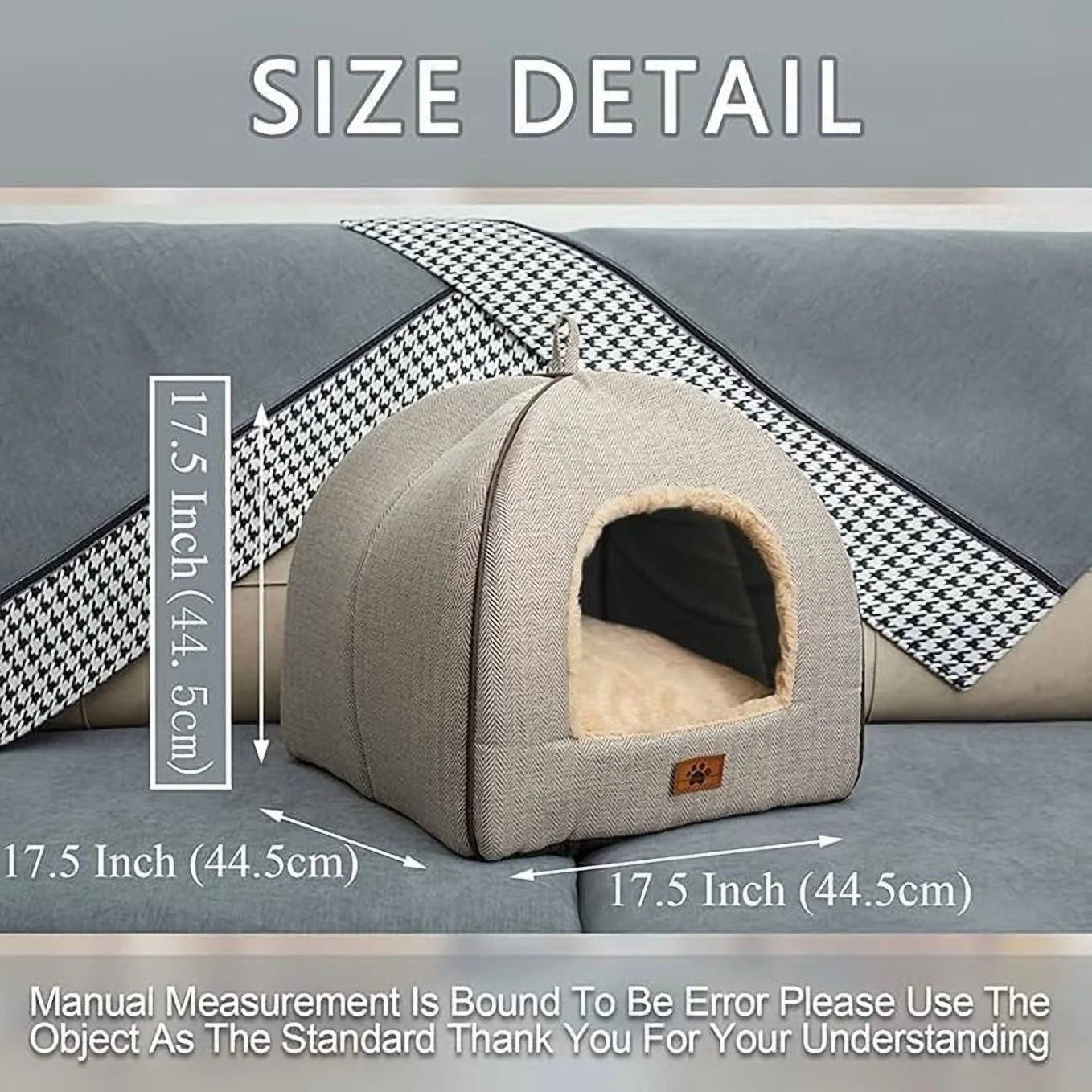 Cat Cave Tent Bed with Washable Cushion
