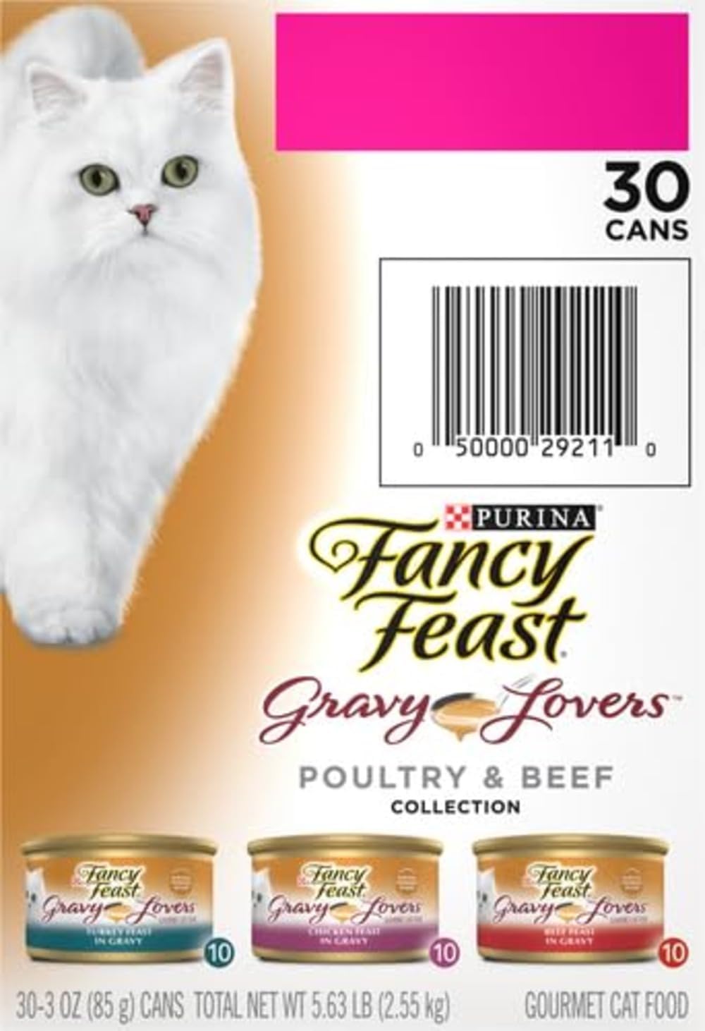 Purina  Gravy Lovers Poultry and Beef Grilled Gourmet Wet Cat Food Variety Pack - (Pack of 30) 3 Oz. Cans