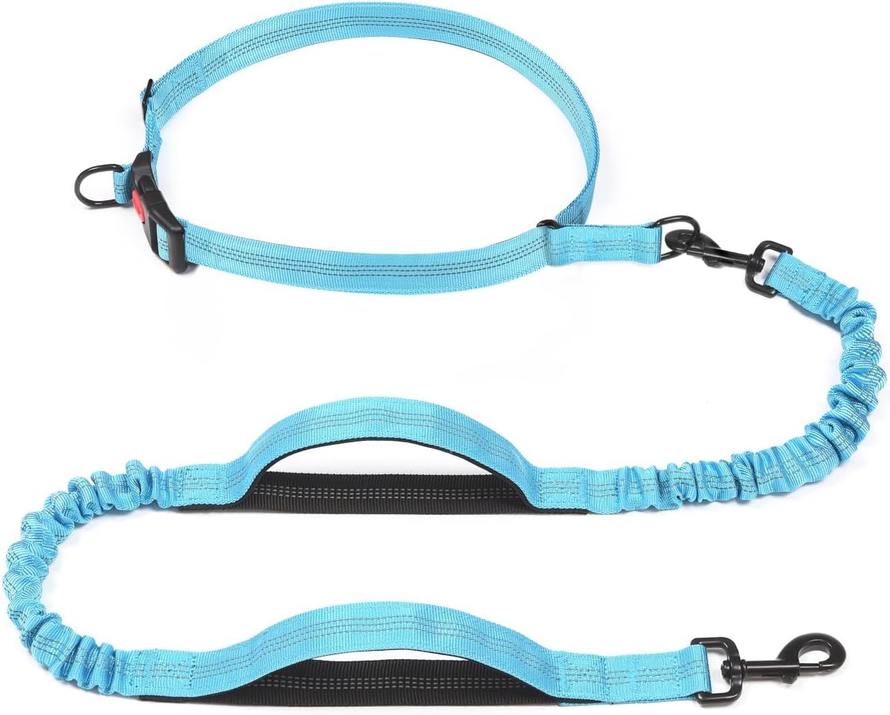 Retractable Hands Free Dog Leash - Dual Handle Bungee Waist Leash for Small, Medium and Large Dogs (Medium/Large, 25-150 Lbs, Orange)