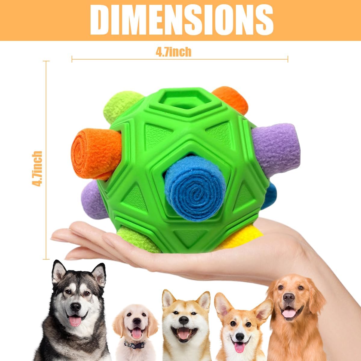 Dog Snuffle Ball-Interactive Puzzle Dog Toys Encourage Natural Foraging Skills Slow Feeder for Training and Stress Relief