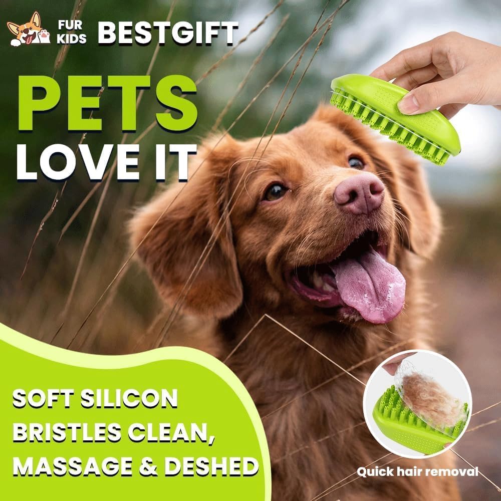 3PCS Dog Bath Brush | Dog Scrubber for Bath | Dog Shampoo Brush