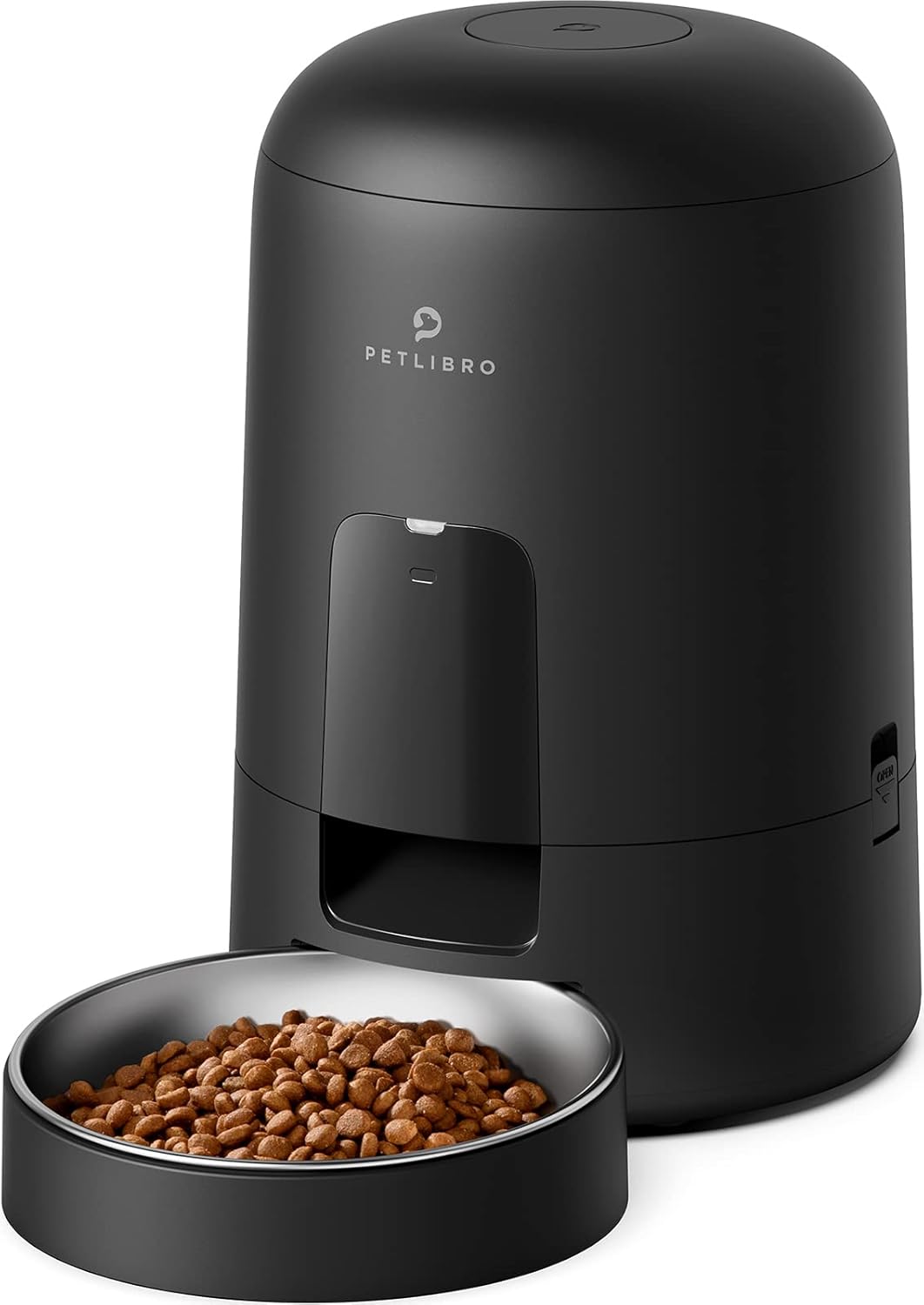 Automatic Cat Feeder, Wi-Fi Rechargeable Cats Food Dispenser Battery-Operated with 30-Day Life, AIR 2.4G Wi-Fi Timed Pet Feeder for Cats & Dogs, 2L Auto Cat Feeder, Black