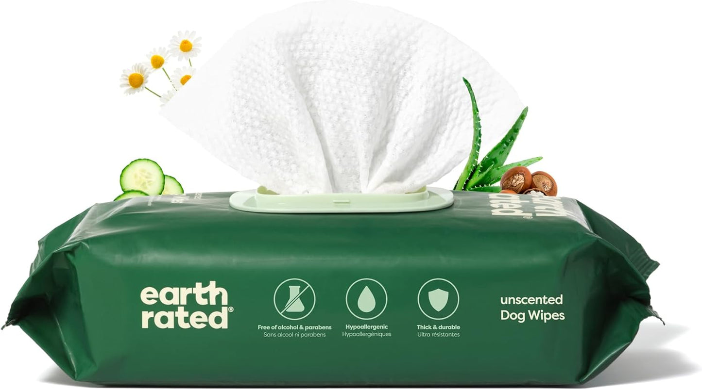 Dog Wipes, Hypoallergenic, Cleaning and Hydrating, for Grooming Paws, Body and Butt, Lavender Scented, 100 Count