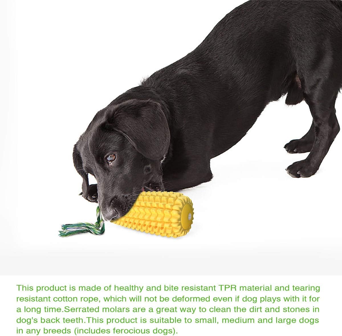 Dog Chew Toy for Aggressive Chewers, Indestructible Tough Durable Squeaky Interactive Dog Toys, Corn Chew Toy for Small Medium Large Breed