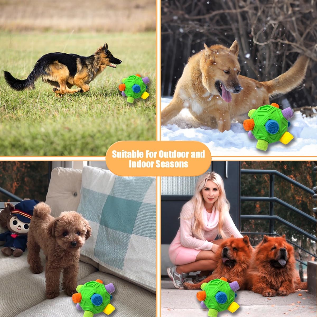 Dog Snuffle Ball-Interactive Puzzle Dog Toys Encourage Natural Foraging Skills Slow Feeder for Training and Stress Relief