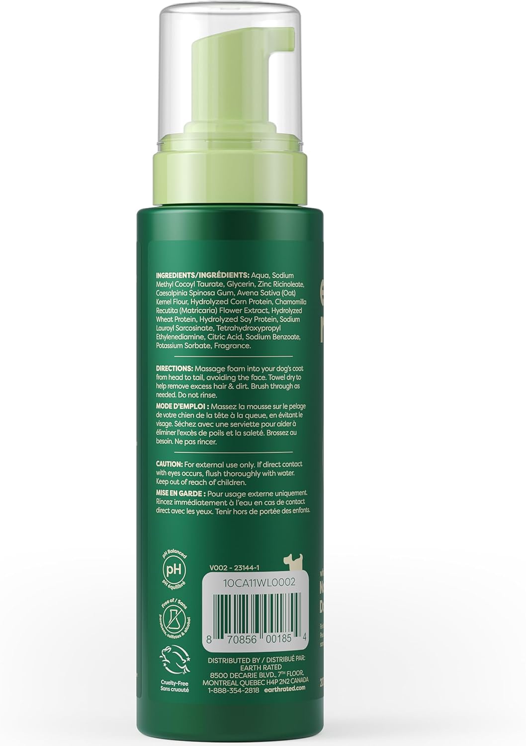 Waterless Dog Shampoo & Conditioner, Convenient No-Rinse Wash for Cleaning, Conditioning & Detangling, for All Coat Types, Refreshing White Tea and Basil Scent, 7 Oz