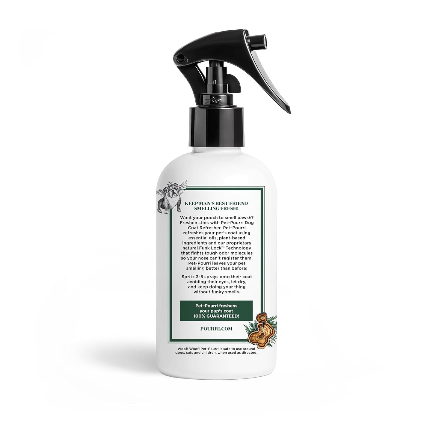 Furrest Fresh Dog Deodorizing Spray, 8 Fl Oz Grooming Perfume for Dog Coat, Pet Odor Neutralizer with Essential Oils, Vet Recommended, Paraben & Sulfate-Free Fir, Amber, & Cedarwood Scent