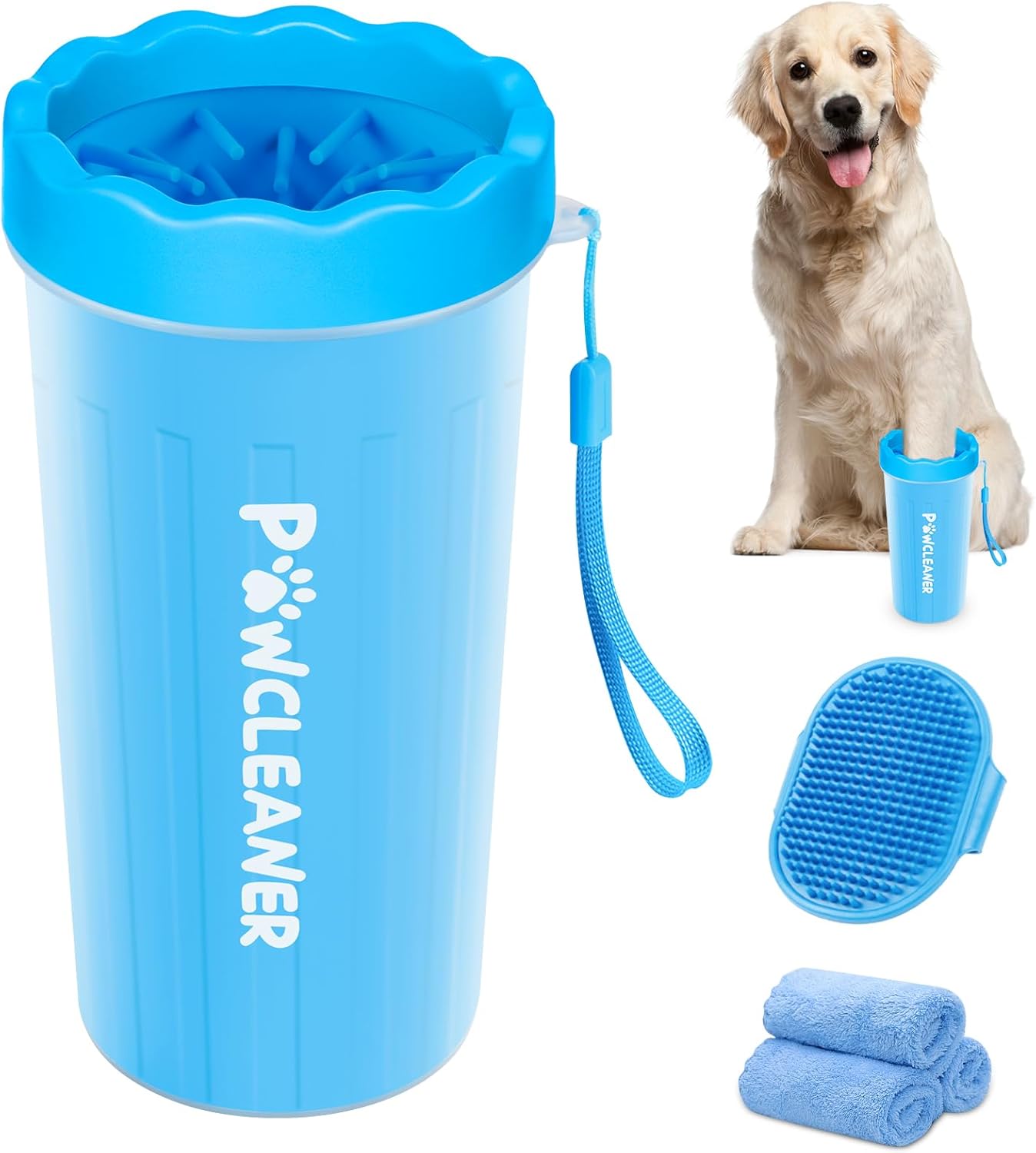 Dog Paw Cleaner, Dog Paw Washer, Paw Muddy Paw Cleaner, Pet Foot Cleaner for Small Medium Large Breed Dogs/Cats (With 3 Absorbent Towel)