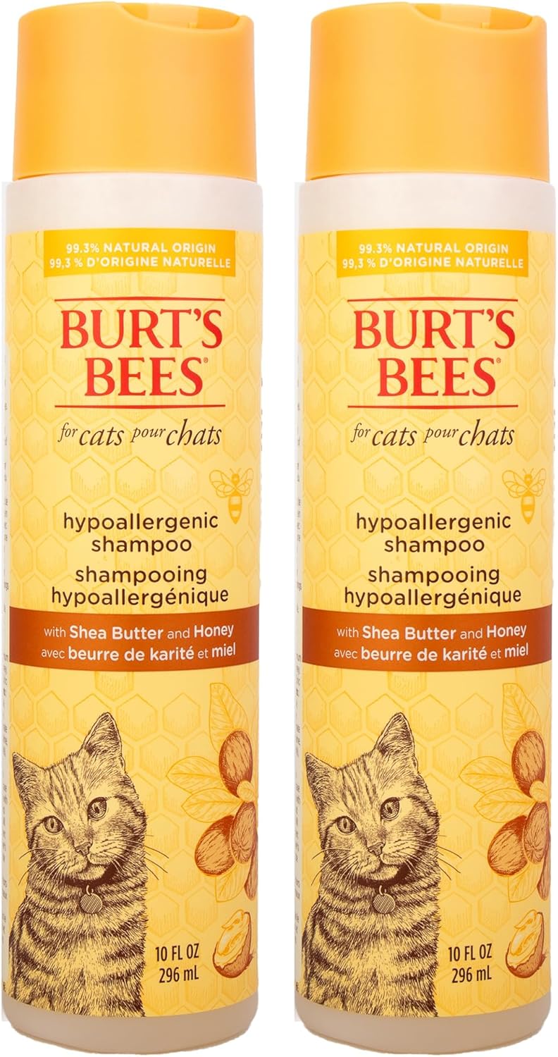 Burt's Bees Shea & Honey Hypoallergenic Cat Shampoo for Sensitive Skin, 10 Fl Oz