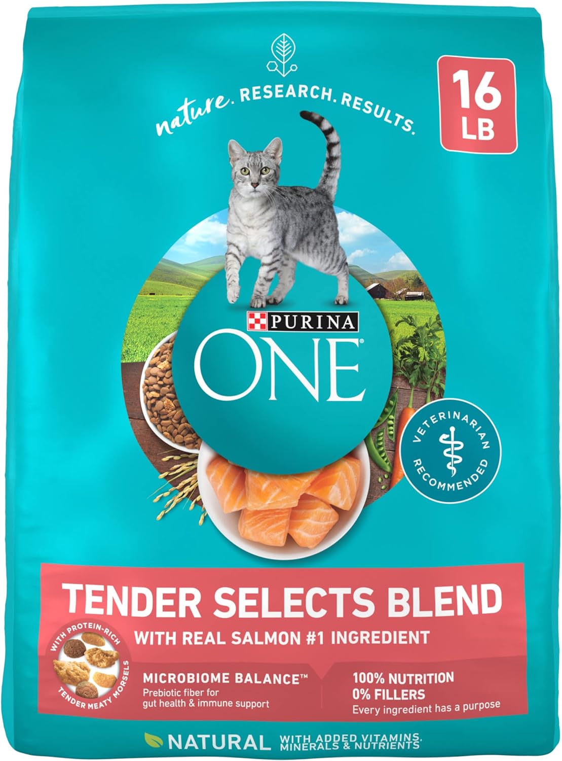 Natural Dry Cat Food, Tender Selects Blend with Real Salmon - 16 Lb. Bag