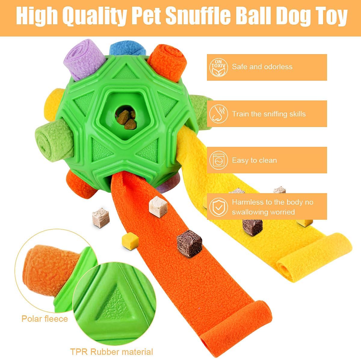 Dog Snuffle Ball-Interactive Puzzle Dog Toys Encourage Natural Foraging Skills Slow Feeder for Training and Stress Relief