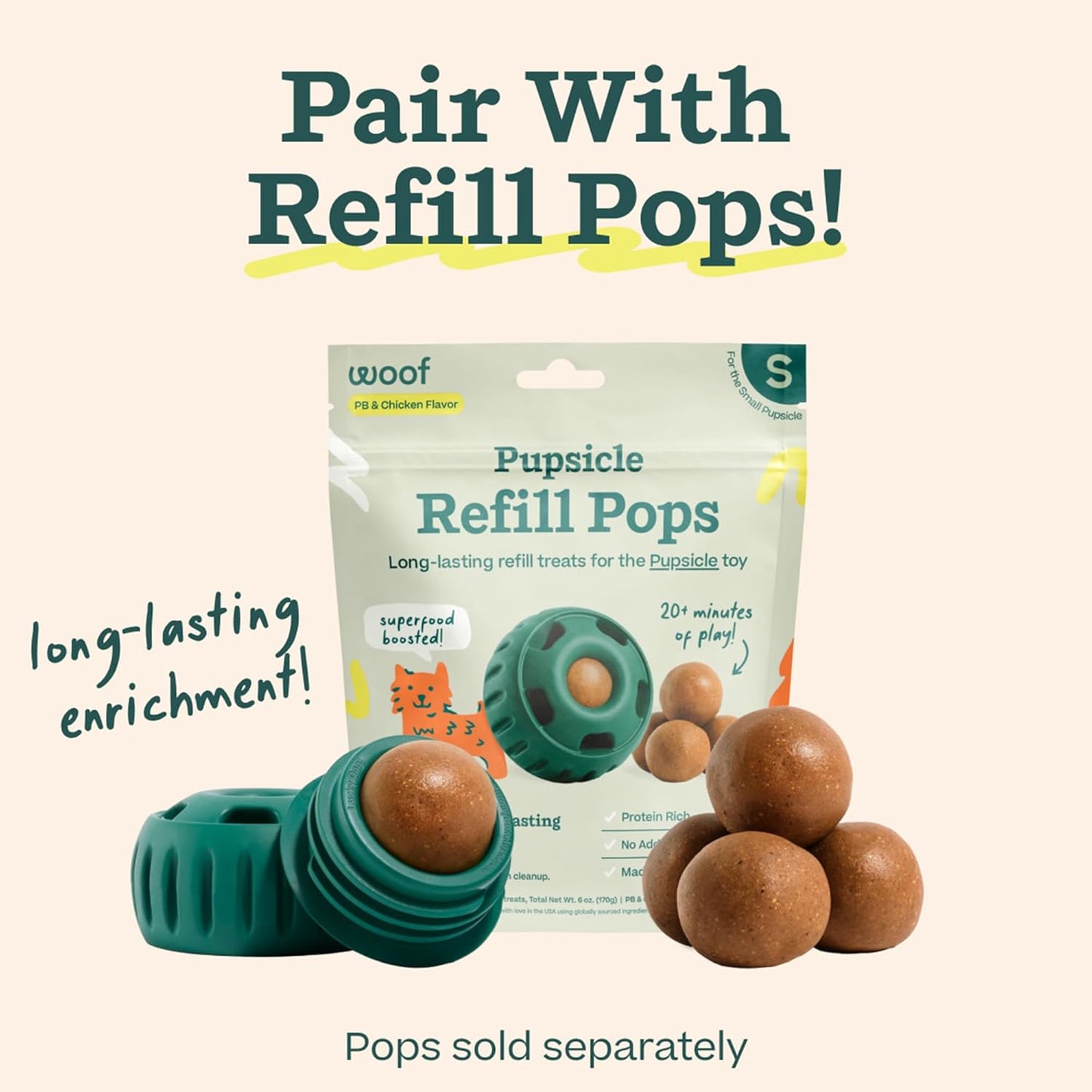 Pupsicle - Long-Lasting Interactive Dog Toy to Keep Your Pup Busy and Distracted - Safe for Dogs - Low-Mess Design - Dog Toys for XL Dogs 75 Lbs and Up