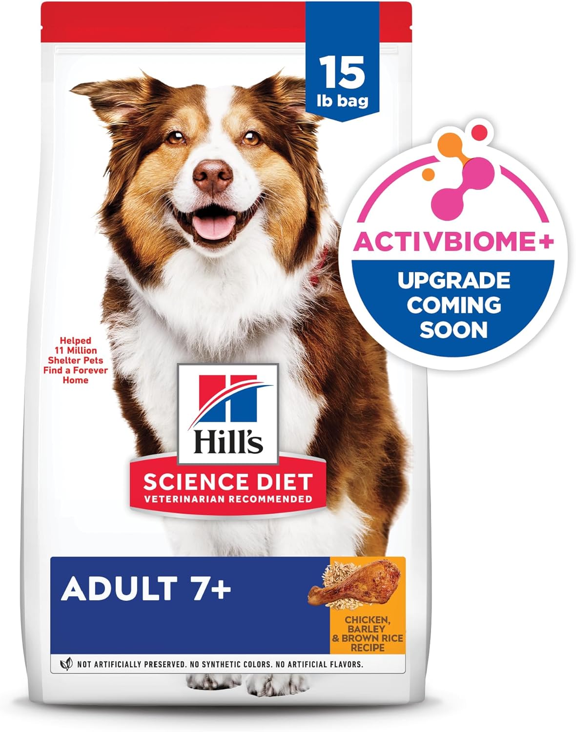 Adult 7+, Senior Adult 7+ Premium Nutrition, Dry Dog Food, Chicken, Brown Rice, & Barley, 15 Lb Bag