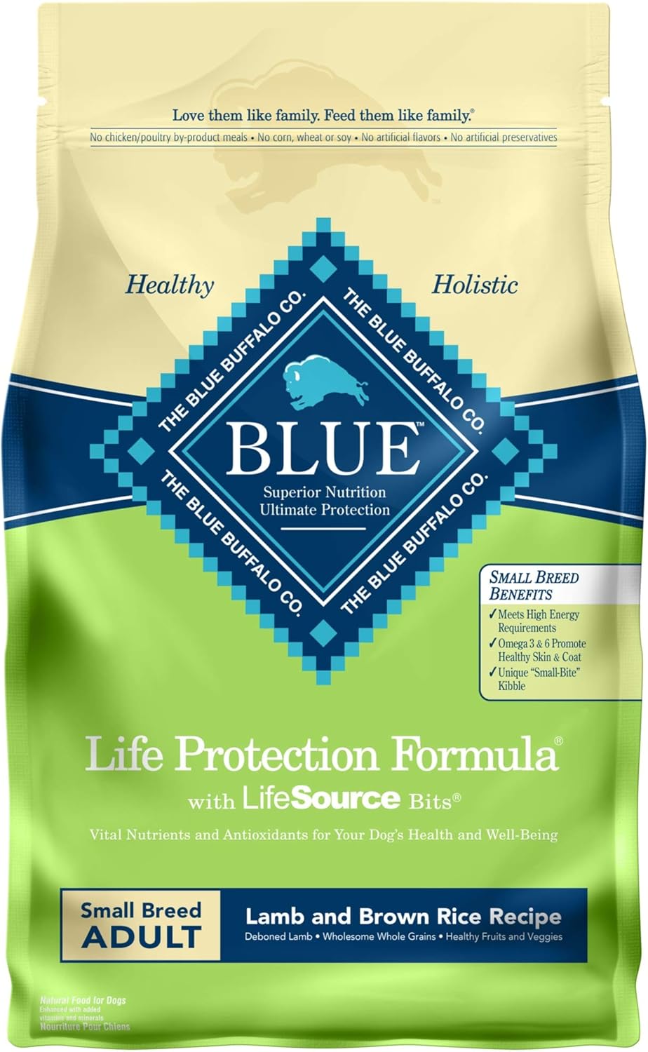 Life Protection Formula Adult Small Breed Dry Dog Food, Supports High Energy Needs, Made with Natural Ingredients, Chicken & Brown Rice Recipe, 15-Lb Bag