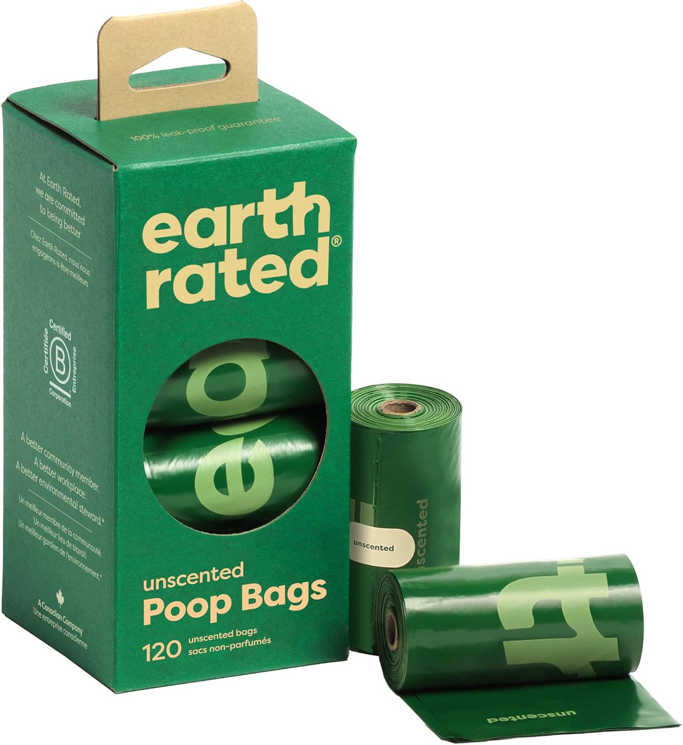 Poop Bags for Dogs Guaranteed Leak Proof and Extra Thick Waste Bag Refill Rolls, Unscented, 120 Bags