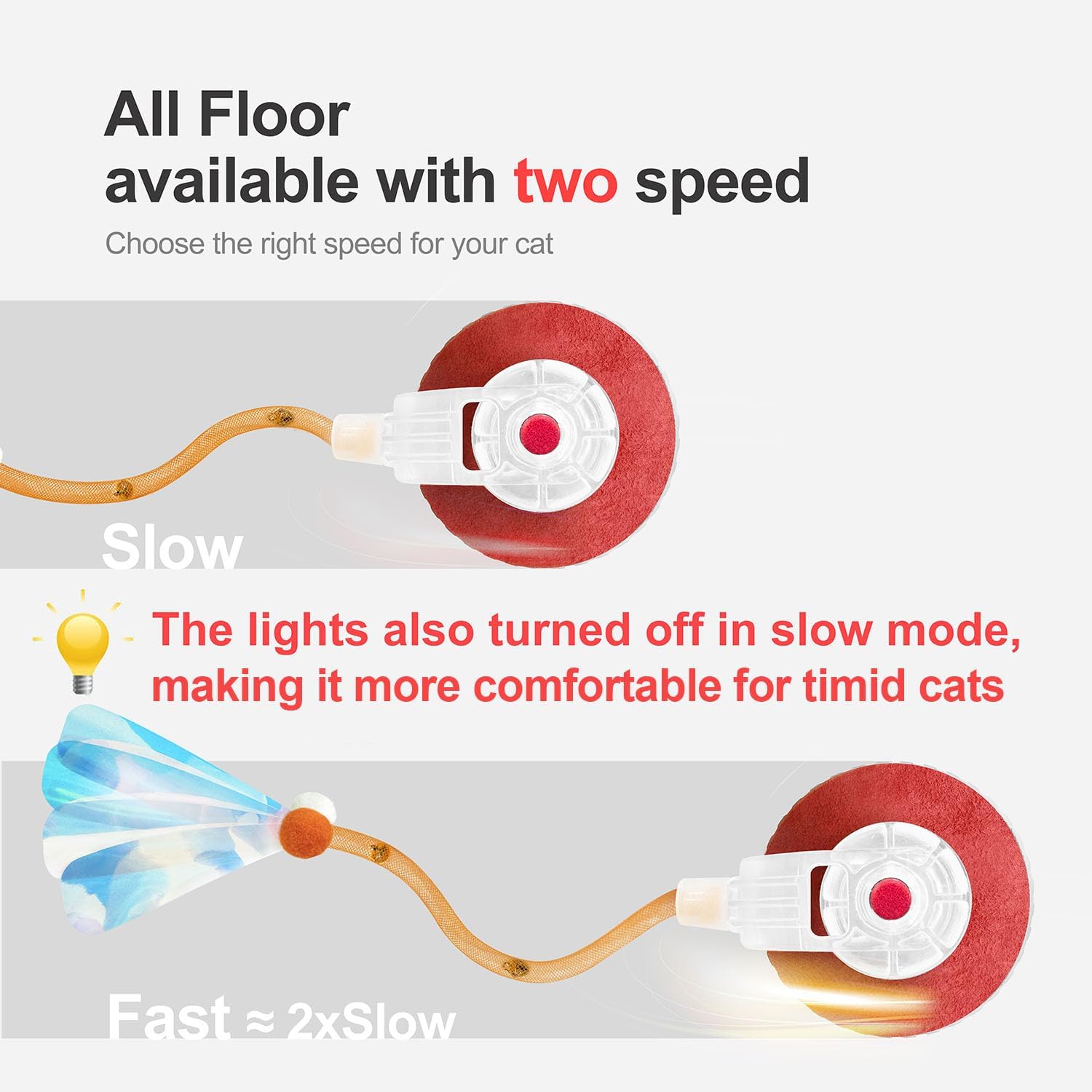 Interactive Cat Toys for Indoor Cats,The 3Rd Generation Agile Moving Cat Ball with Elastic Mesh Tail,Automatic Kitten Toys for Bored Indoor Adult Cats,Motion Activated (Orange)