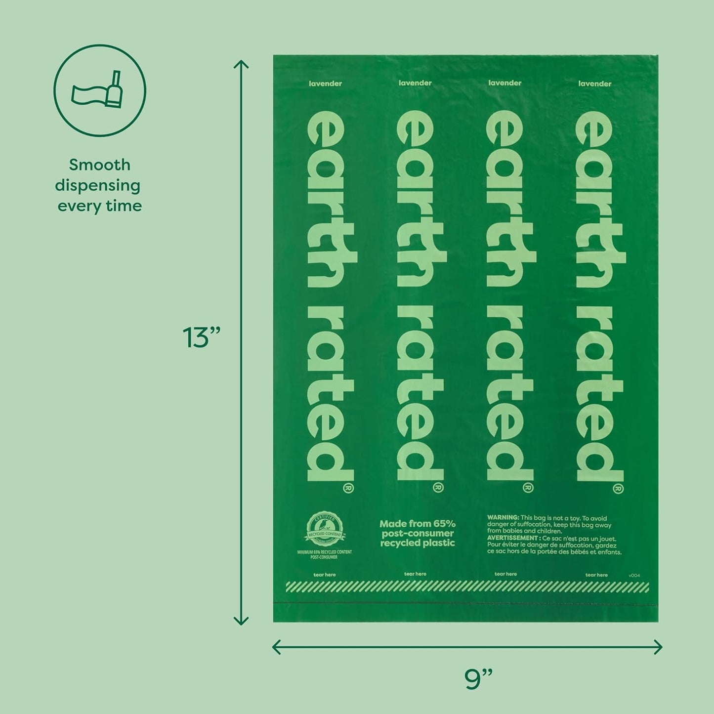 Dog Poop Bag Holder, Durable and Guaranteed Leakproof, Unscented, Dispenser with Starter Roll