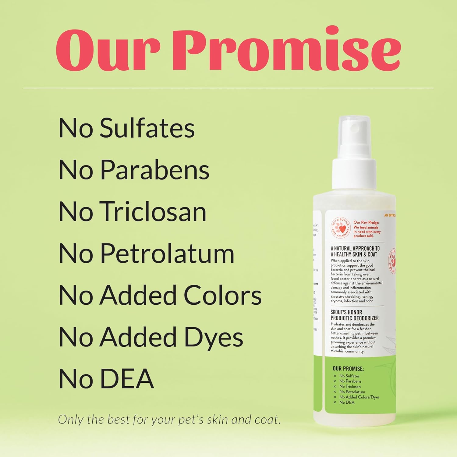 Probiotic Pet Deodorizer Spray- Hydrating Daily-Use with Avocado Oil & Omega-3S, Microbiome Friendly Certiified, Paraben & Sulfate-Free, 97% Natural, 8Oz, Sunkissed Coconut