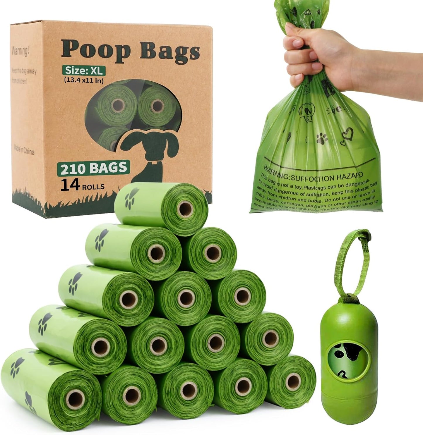 Dog Poop Bag Biodegradable - Dog Waste Bags with Dispenser, Extra Thick Strong Leak Proof Poop Bags for Dogs Doggy | Scented