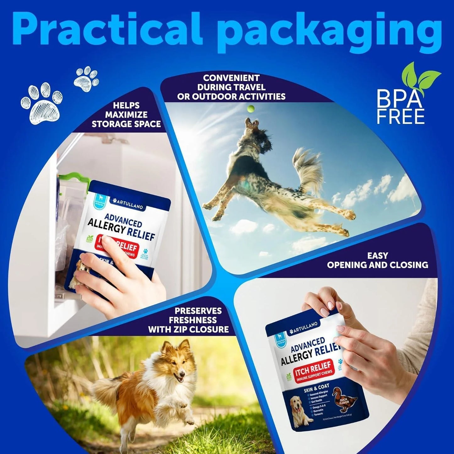 Dog Allergy & Itch Relief Chews with Omega-3 Fish Oil/ Seasonal  & Skin Support