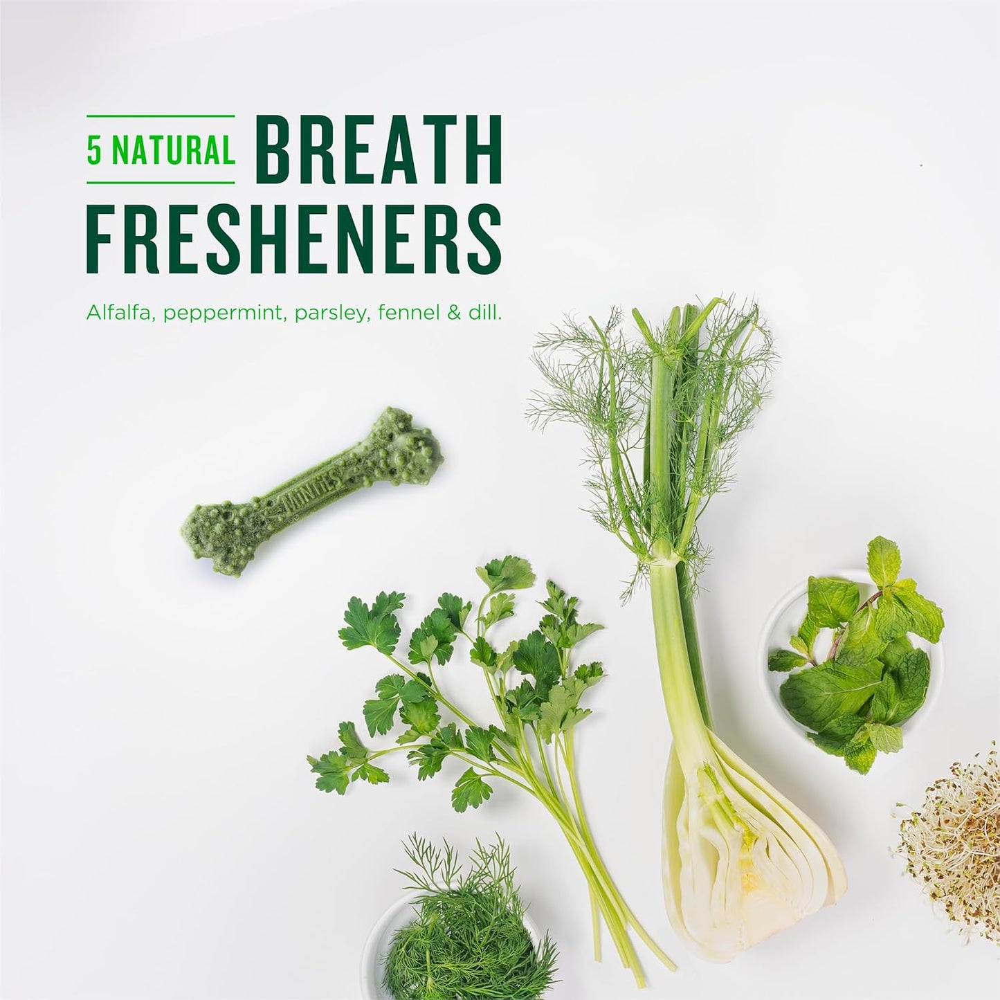 Dental Chews for Dogs, 40 Count, Vet-Recommended Mint-Flavored Dental Treats for Medium Dogs 25-50 Lbs, Dental Bones Clean Teeth, Fight Bad Breath, and Removes Plaque and Tartar