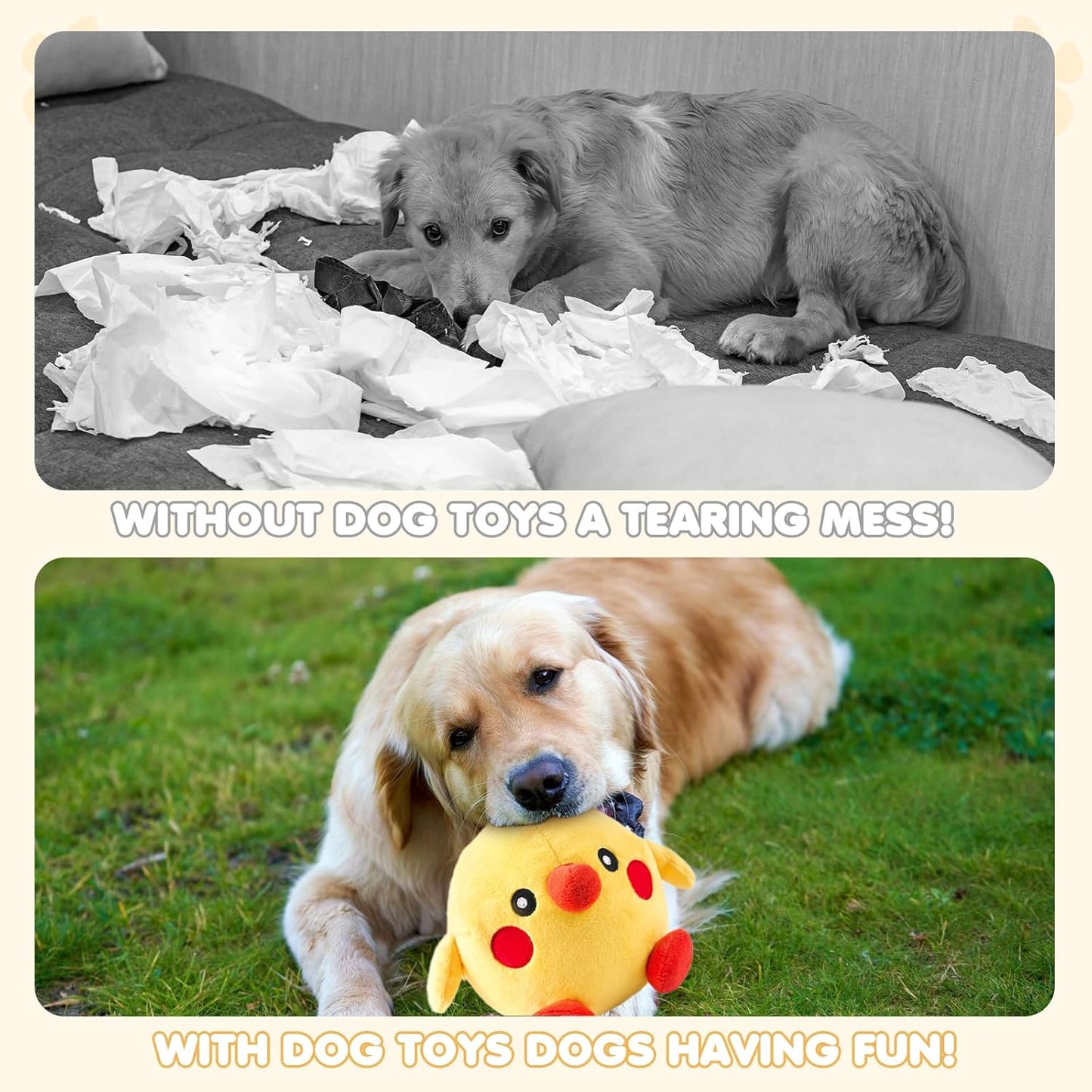 Interactive Dog Toys, 2025 Lnteractive Dog Toys Moving Dog Toy Rechargeable Active Moving Pet Plush Toy Keep Pets Busy, Puppy Toys Talking Jumping Music Ball for Small Medium Large Breed