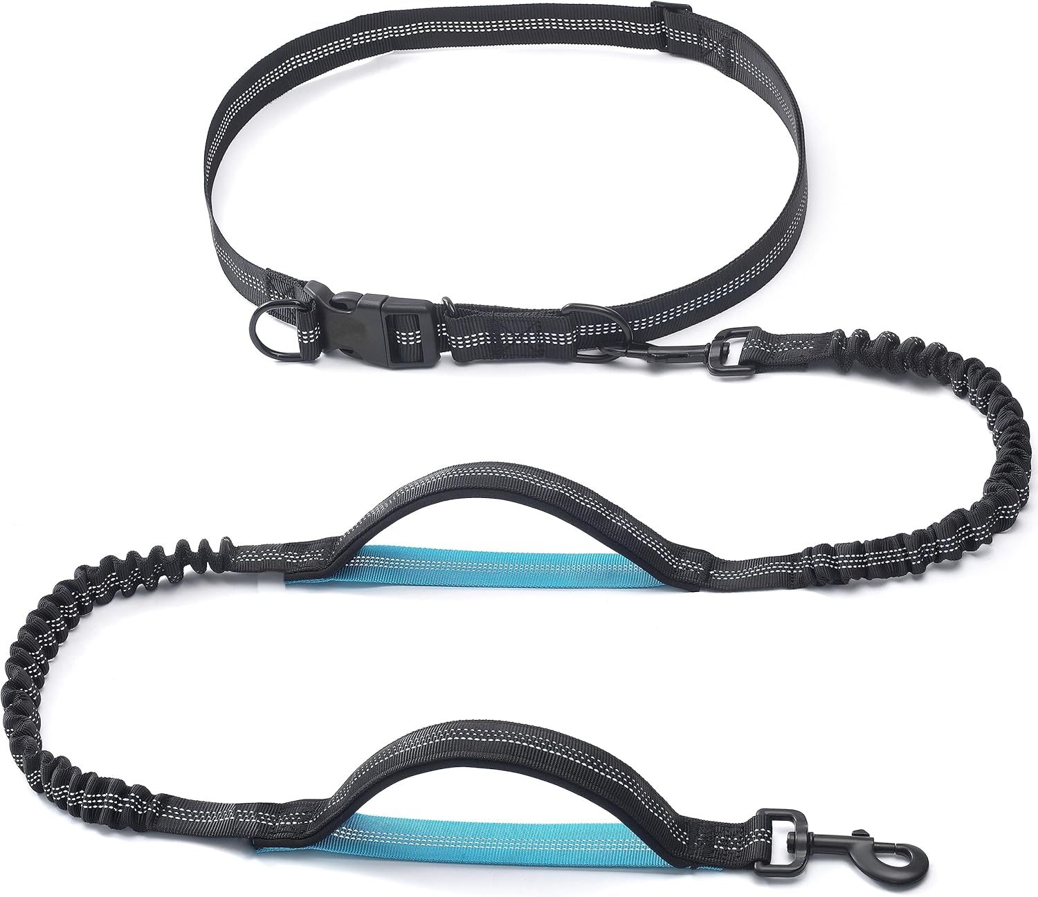 Retractable Hands Free Dog Leash - Dual Handle Bungee Waist Leash for Small, Medium and Large Dogs (Medium/Large, 25-150 Lbs, Orange)