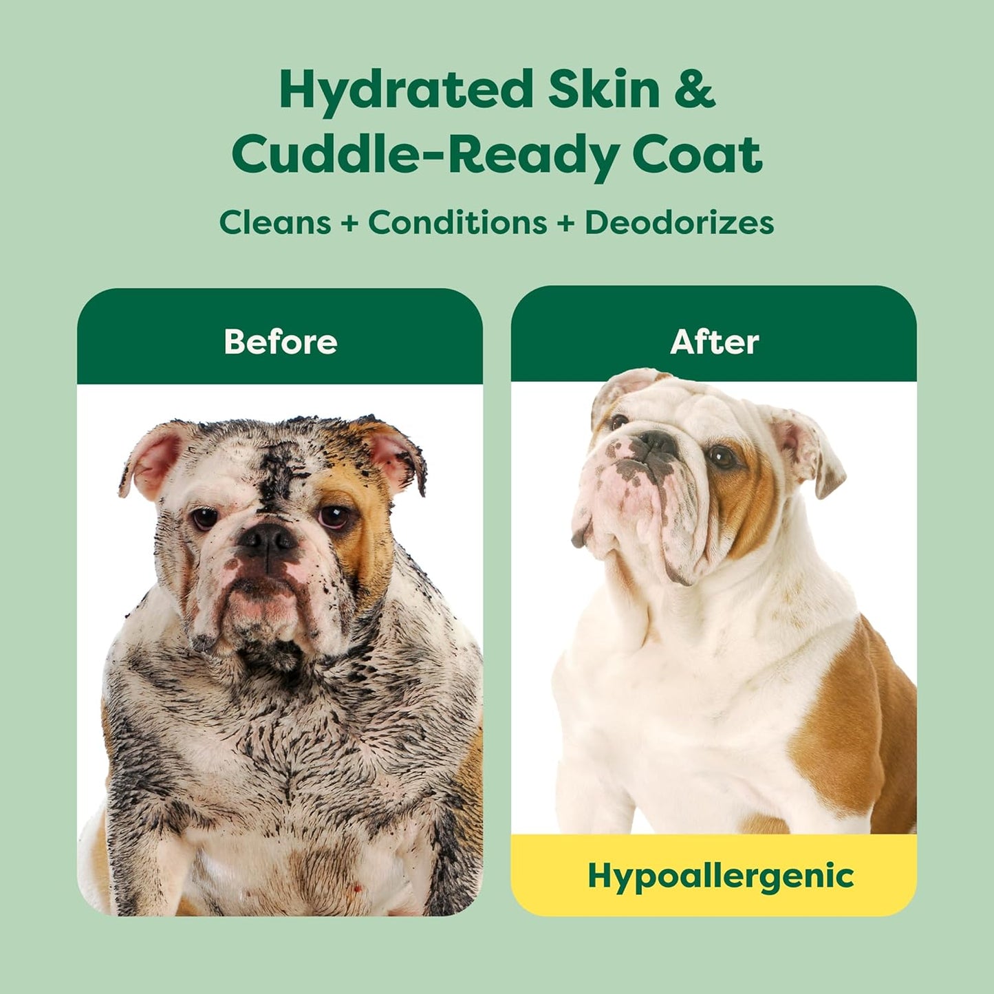 3-In-1 Soothing Dog Shampoo and Conditioner, Deodorizing Oatmeal Shampoos for Dogs and Puppies, Great for Smelly Pets, White Tea and Basil Scent, 16 Oz