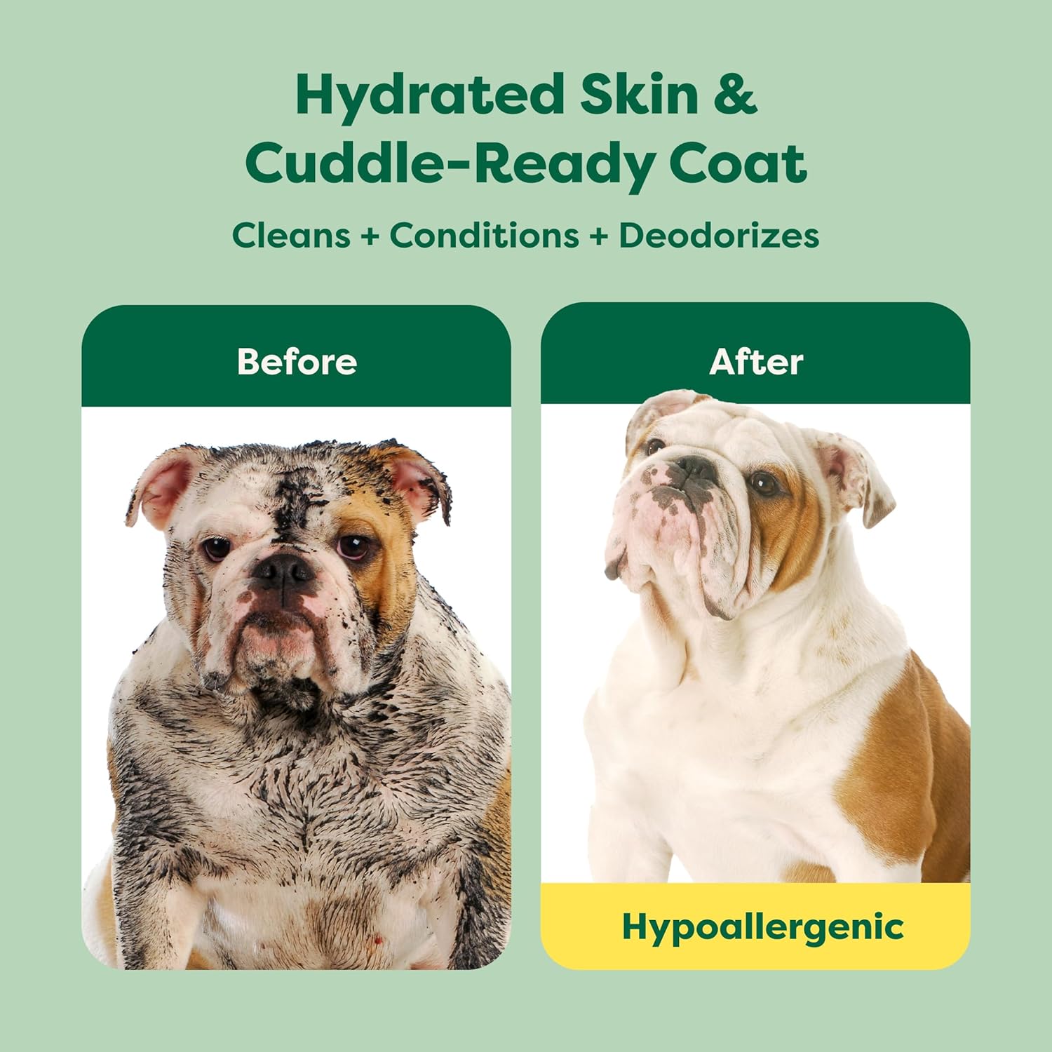 3-In-1 Soothing Dog Shampoo and Conditioner, Deodorizing Oatmeal Shampoos for Dogs and Puppies, Great for Smelly Pets, White Tea and Basil Scent, 16 Oz