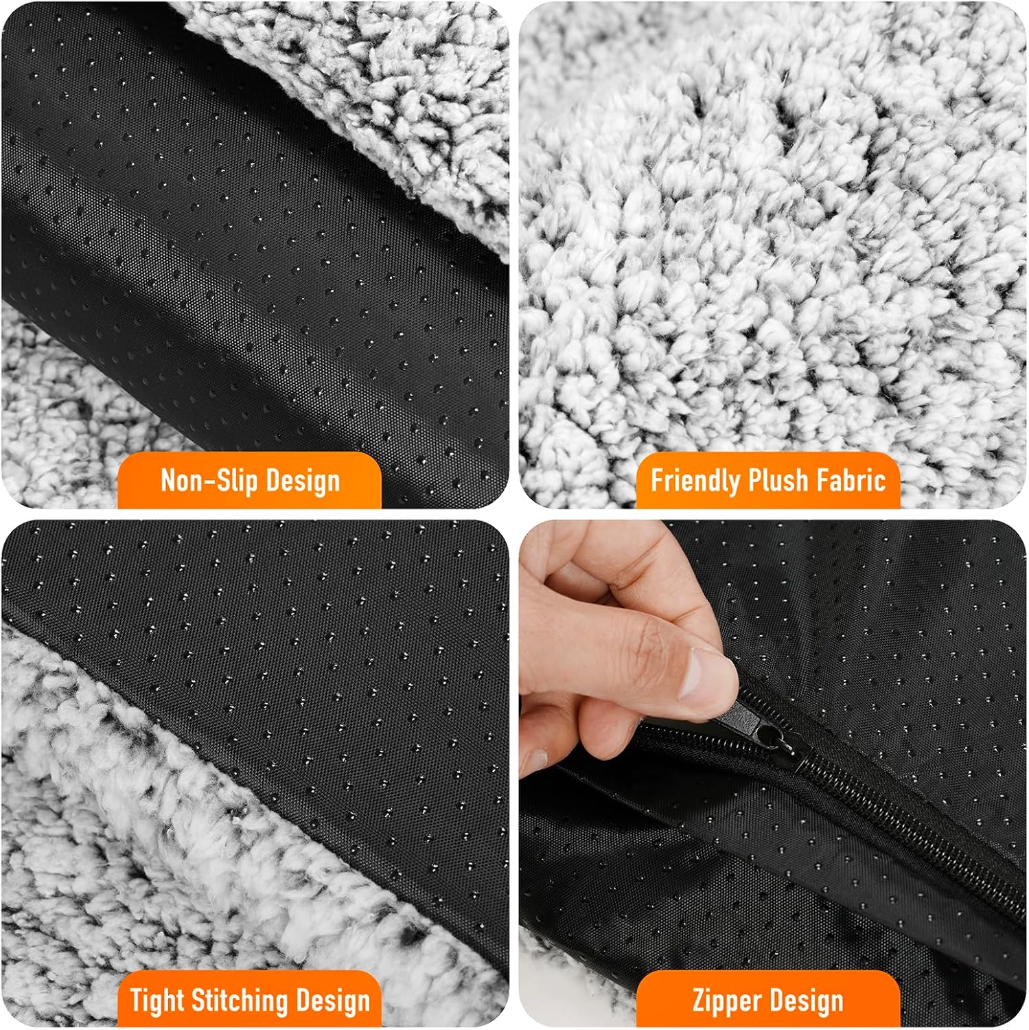 Self Warming Cat Bed, Heated Cat Bed, Plush Self-Heating Pet Mat for Crate, Floor, with Removable Washable Cover, Non-Slip, 15"X19"