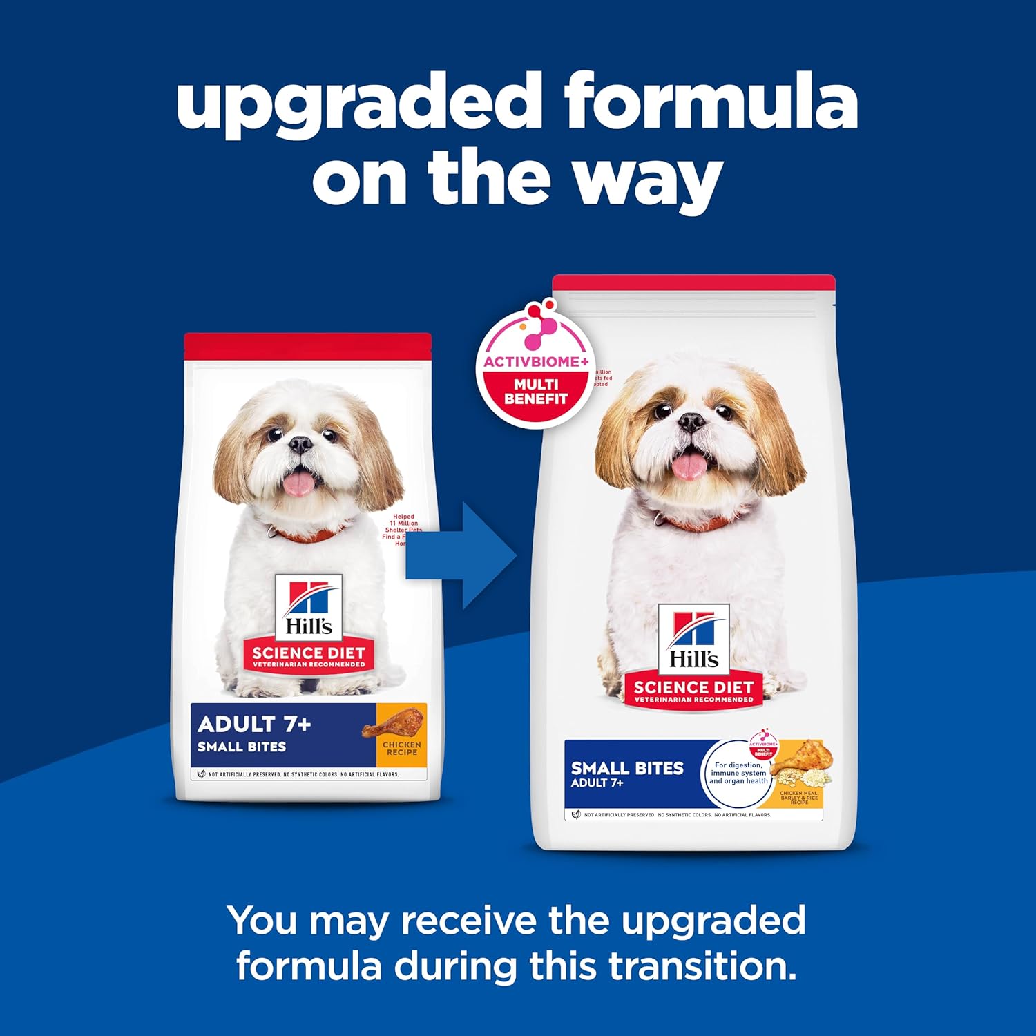 Adult 7+, Senior Adult 7+ Premium Nutrition, Small Kibble, Dry Dog Food, Chicken, Brown Rice, & Barley, 15 Lb Bag