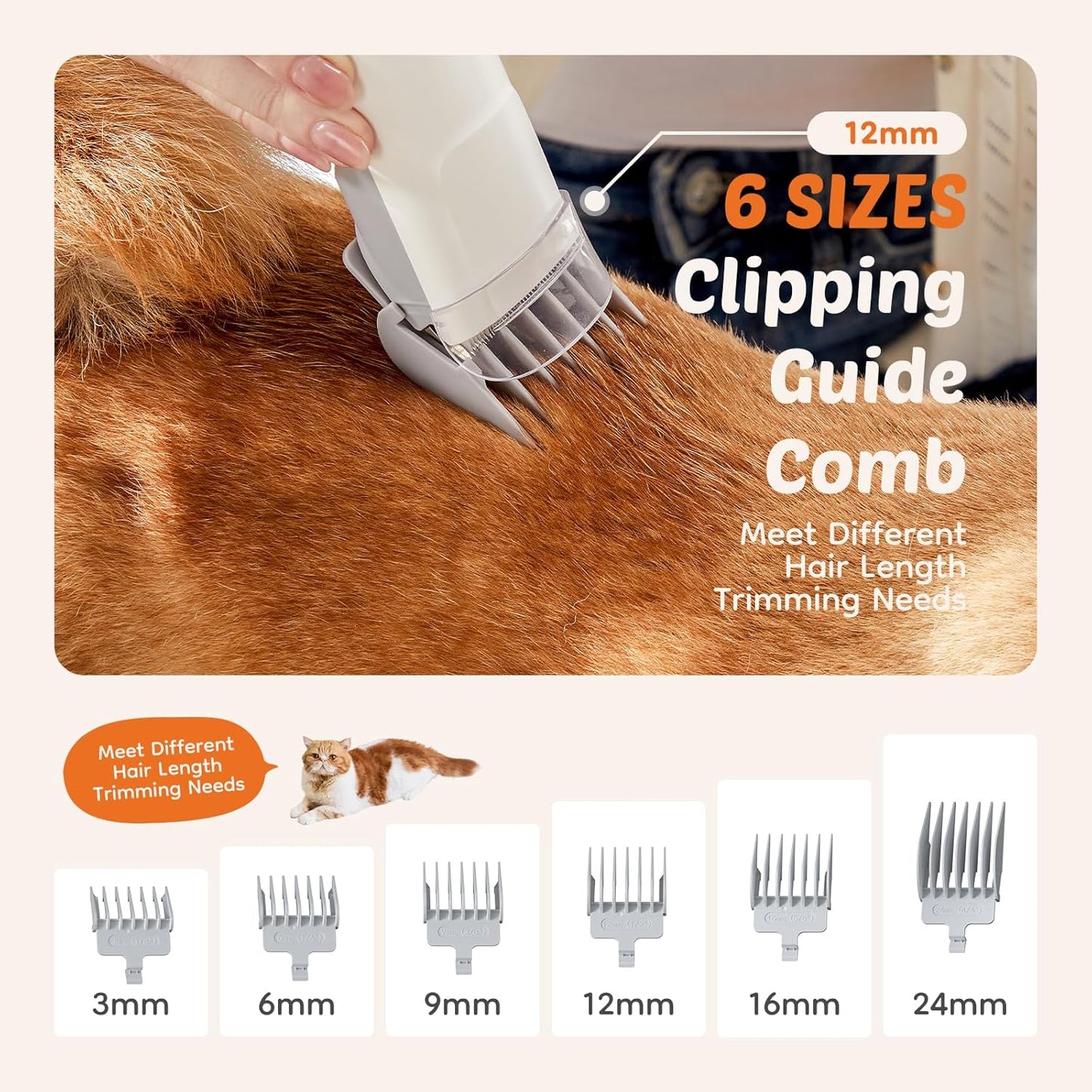 Pet Grooming Vacuum Kit, Professional Dog Grooming Clippers with 2.5L Cup, 3 Suction Modes, Cordless Clippers, 5 Groomer Tools, Low Noise Pet Hair Trimmer