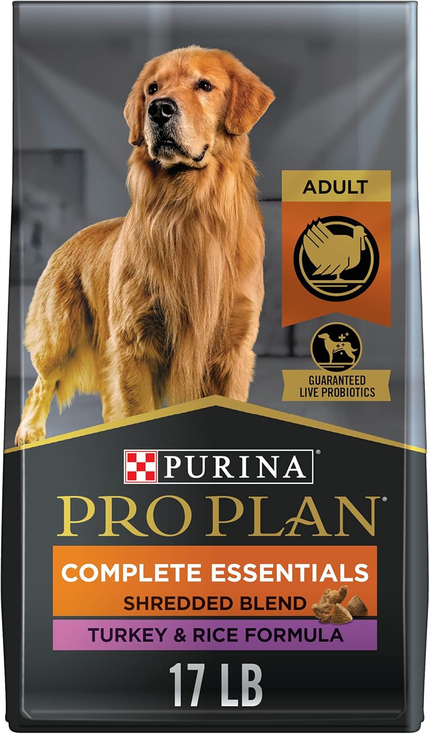 High Protein Dog Food with Probiotics for Dogs, Shredded Blend Salmon & Rice Formula - 17 Lb. Bag