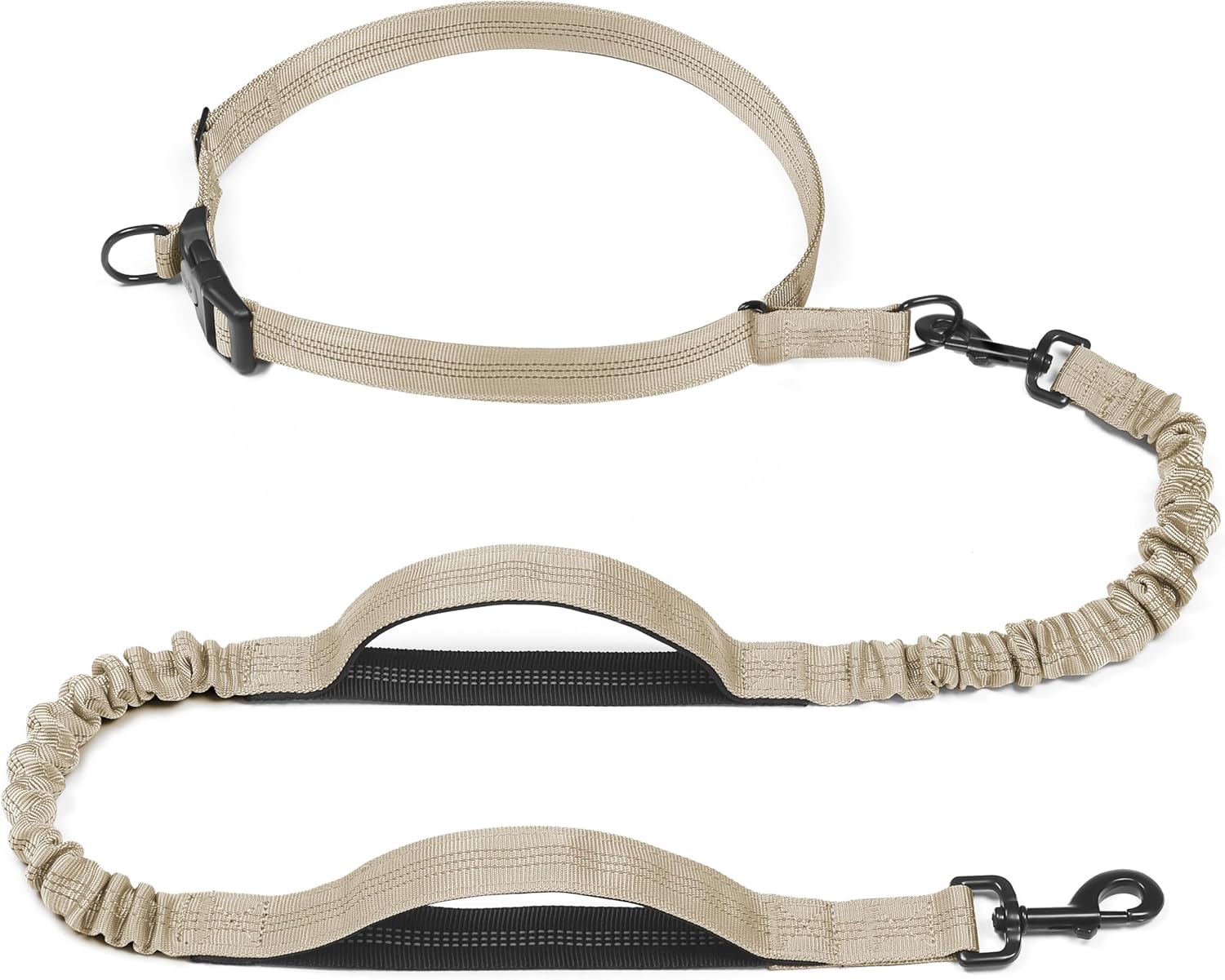 Retractable Hands Free Dog Leash - Dual Handle Bungee Waist Leash for Small, Medium and Large Dogs (Medium/Large, 25-150 Lbs, Orange)