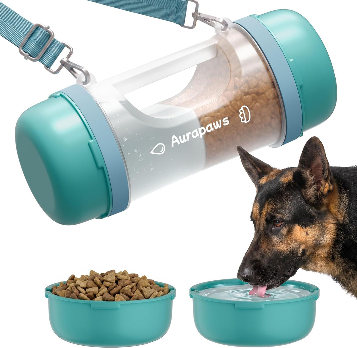 33.5Oz Portable Dog Water Bottle for Travel Hydration & Food Feeder
