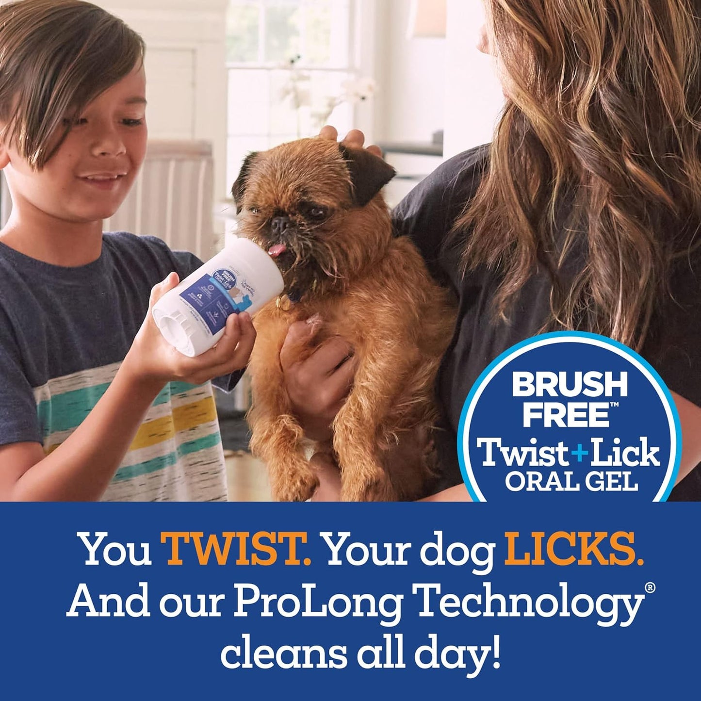Twist and Lick Dental Gel for Dogs, Cleans Teeth and Freshens Breath for 24 Hours, Peanut Butter Flavor, 2 Oz, 30 Day Supply