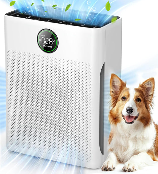 Air Purifiers for Home Large Room up to 2200Sq.Ft,  Air Purifier for Home Pets with Washable Filter, PM 2.5 Display Air Quality Sensor Air Cleaner for Bedroom, Dorm Room, Pets, Office, PR1