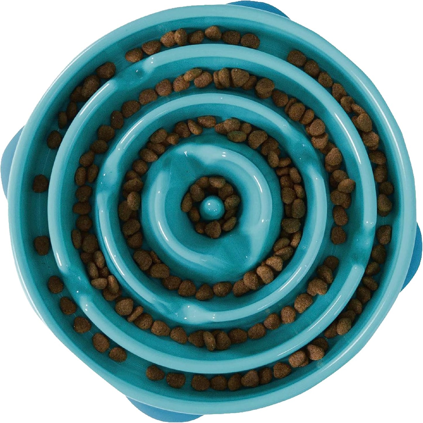 Large Slow Feeder Bowl, Puzzle Maze for Fast Eaters, Medium to Large Dogs, Helps Prevent Bloat & Aid Digestion, Holds 4 Cups Wet or Dry Food, Non-Slip, Made without BPA, Orange