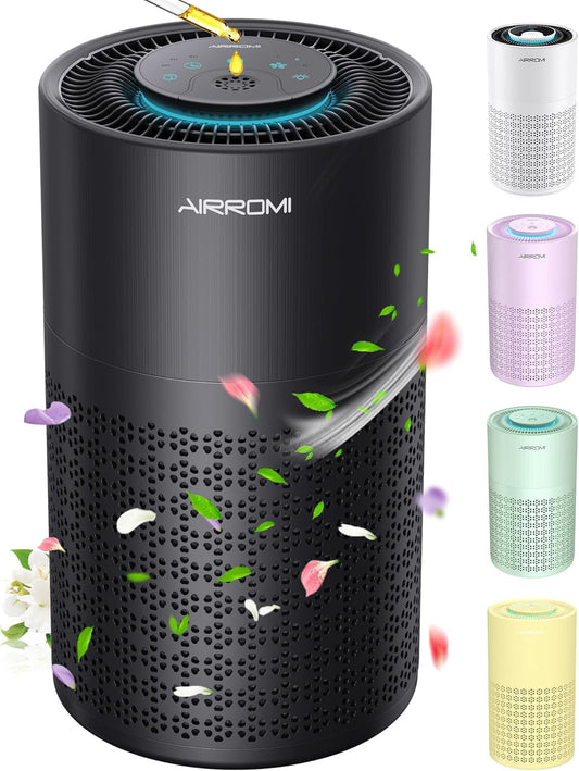Air Purifier for Bedroom with HEPA 3-In-1 Filter, Pet Air Purifier for Home Cat Pee Smell, Covers Upto 990 Ft², Quiet 360°Intake Air Cleaner for Pet Hair,Allergies,Dust,Smoke A2001 Black