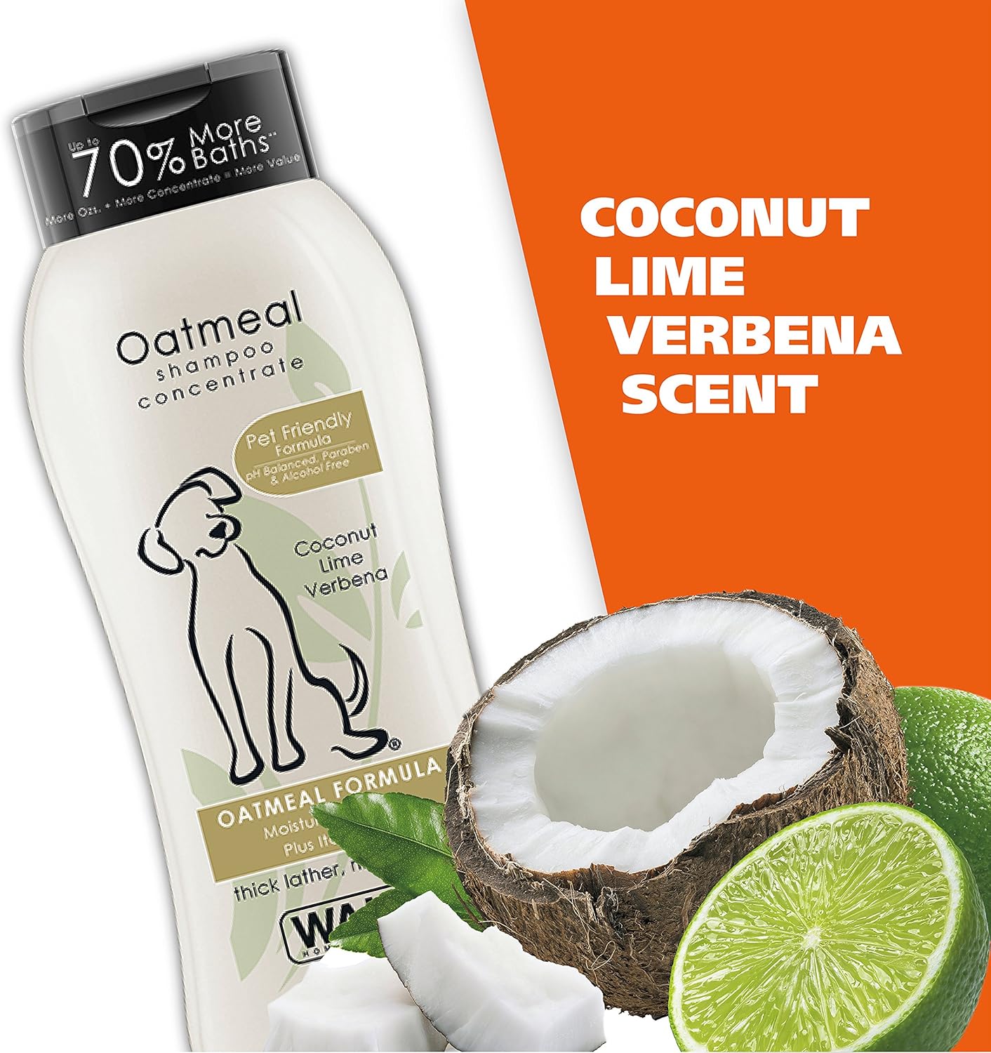 Dry Skin & Itch Relief Pet Shampoo for Dogs – Oatmeal Formula with Coconut Lime Verbena Scent & Pet Friendly Formula, 24 Oz