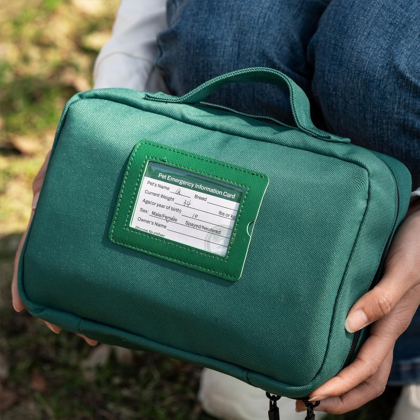 Pet First Aid Kit, Emergency Medical Supplies for Dogs & Cats, Safety Essentials Pack with Thermometer, Disposable Booties for Home, Hiking, Traveling & Camping