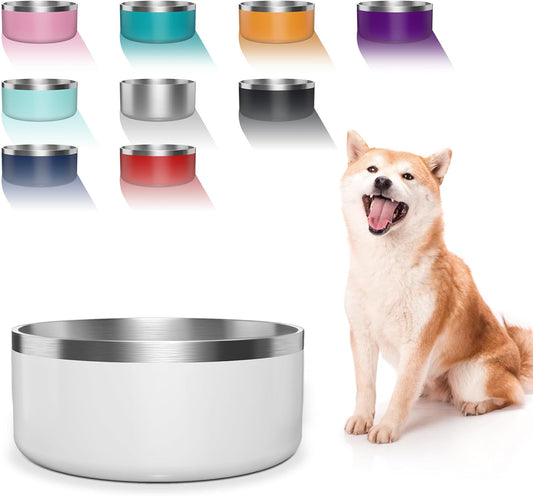 Dog Bowl, Stainless Steel Dog Food and Water Bowl with Non Slip Quiet Bottom, Easy to Clean, Dishwasher Safe, 40Oz, Blue