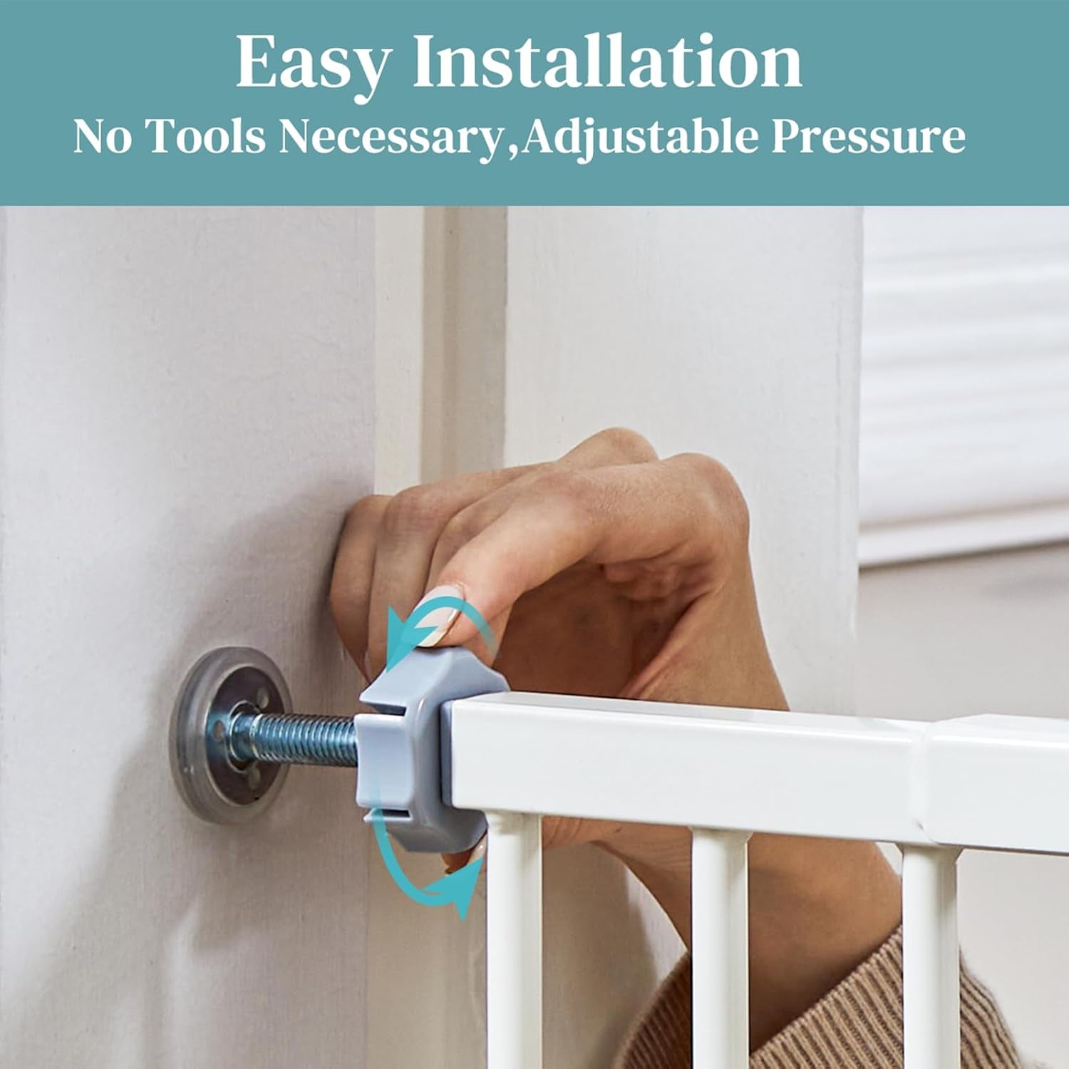 30" Tall Safety Gates for Pets, Hallways, Bedrooms, Wall Pressure Mount No Drill