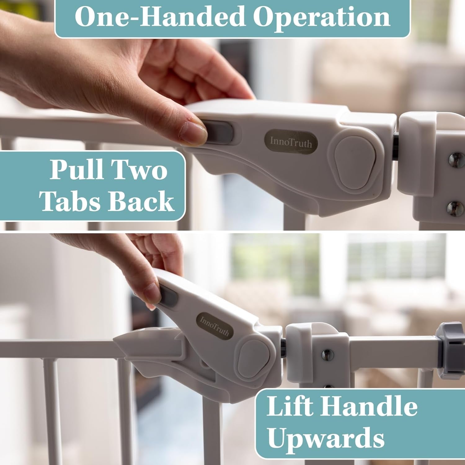 30" Tall Safety Gates for Pets, Hallways, Bedrooms, Wall Pressure Mount No Drill