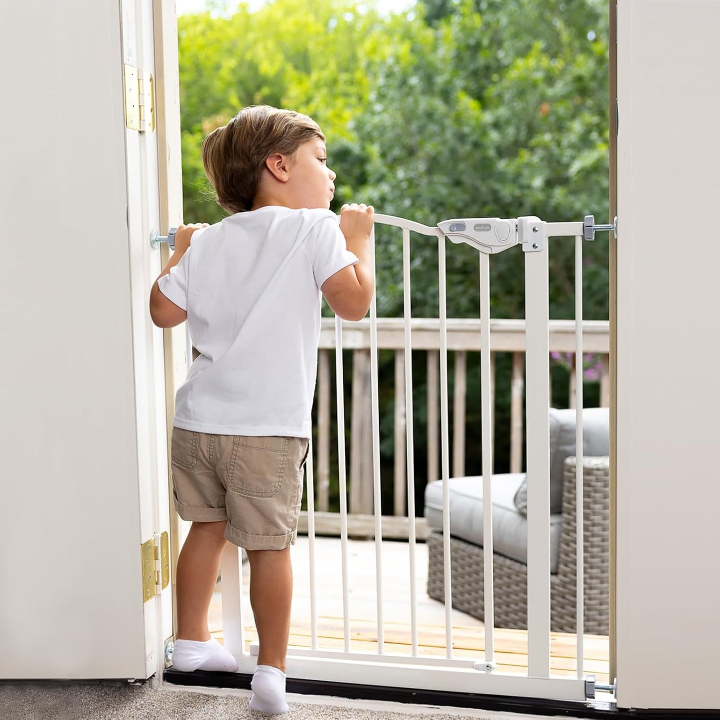 30" Tall Safety Gates for Pets, Hallways, Bedrooms, Wall Pressure Mount No Drill